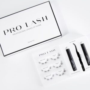 pro lash starter kit | professionally styled lashes at home | easy application professional quality | waterproof | lasts up to 10 days with prolock adhesive system | 3 sets of lashes (classic)