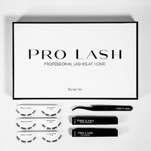 Pro Lash Starter Kit | Professionally Styled - Soft and Comfortable Lash Extension with 3 Set of Lashes, Tweezers, Pro Lock Adhesive, and Remover - Lasts up to 10 Days (Mega Volume)