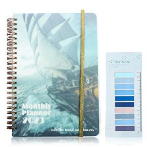 mesen 2023 planner - planner/calendar 2023, jan.2023 - dec.2023, weekly planner & monthly with tabs, 6.3" x 8.4", hardcover back pocket twin wire binding with sticky index tabs, daily organizer