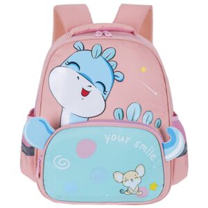 lesnic preschool backpack for boys & girls, 37 * 30 * 12cm backpack kindergarten age 3-8 dinosaur backpack, school bag with front zip pocket and side pockets