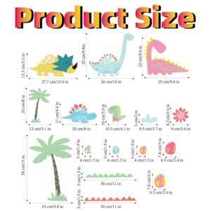 Dinosaur Wall Decals Vinyl Cute Dinosaur Wall Stickers for Boy and Girl Bedroom Daycare Classroom Playroom and Kids Room Wall Decor