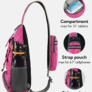 WATERFLY Packable Small Crossbody Sling Backpack Shoulder Chest Bag Daypack for Hiking Traveling