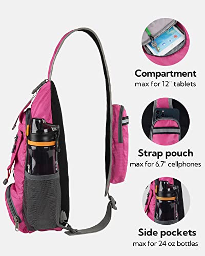 WATERFLY Packable Small Crossbody Sling Backpack Shoulder Chest Bag Daypack for Hiking Traveling