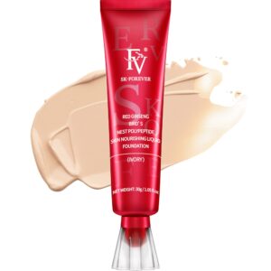 fv waterproof foundation with medium coverage, oil-free & long lasting, lightweight, matte foundation for oily/normal skin, sweat-resistant liquid makeup foundation for face, 30g, ivory
