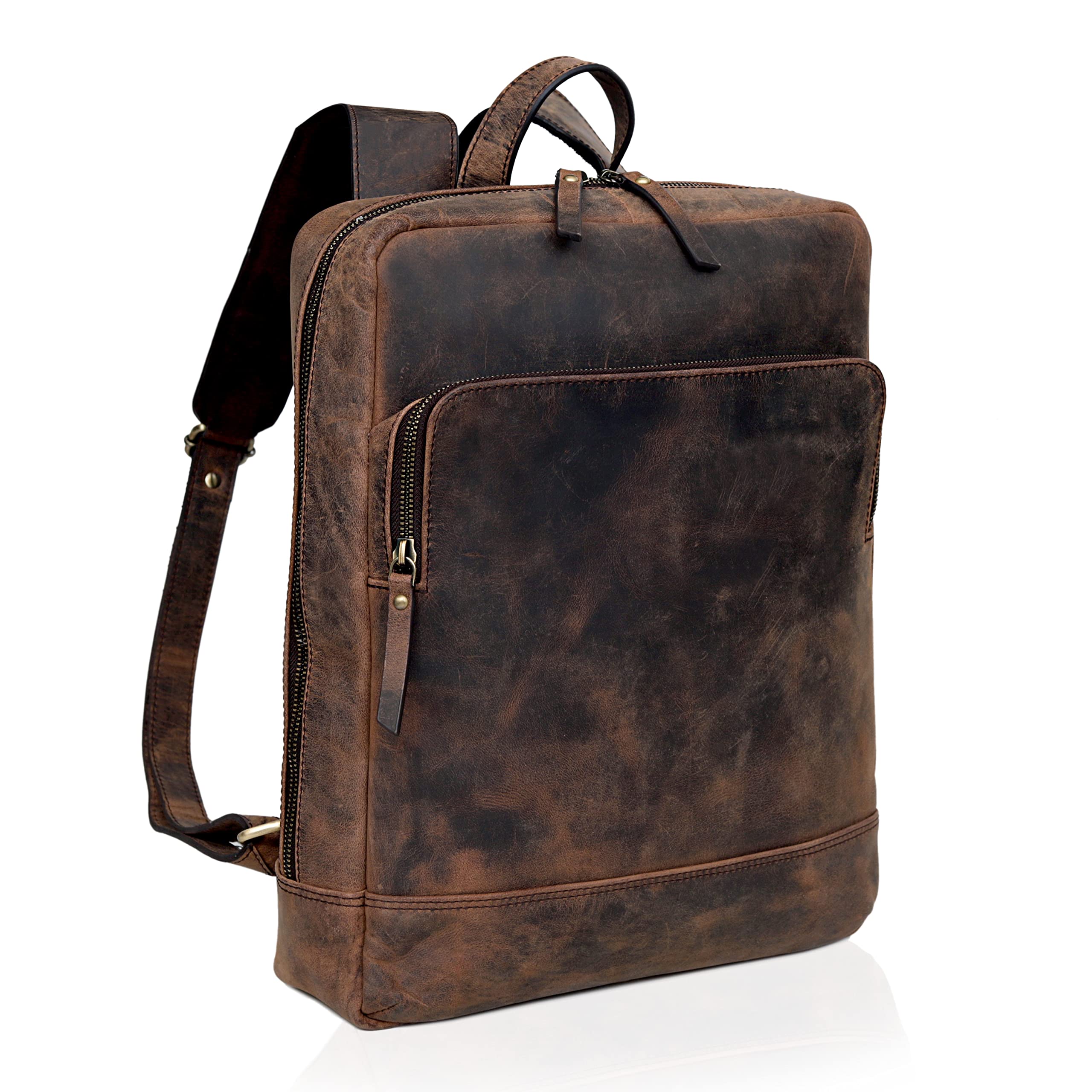 Vintage Couture Premium Leather Laptop Backpack for Men and Women - Stylish, Durable, and Versatile Business & Travel Bag