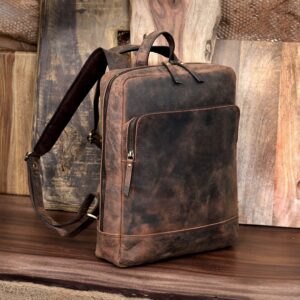 Vintage Couture Premium Leather Laptop Backpack for Men and Women - Stylish, Durable, and Versatile Business & Travel Bag