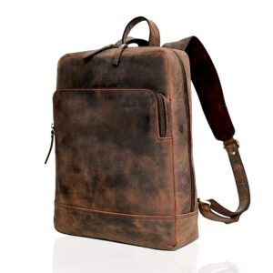 Vintage Couture Premium Leather Laptop Backpack for Men and Women - Stylish, Durable, and Versatile Business & Travel Bag