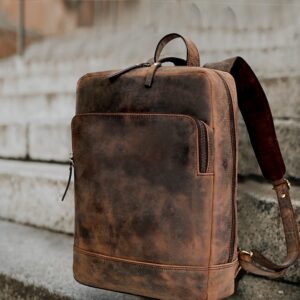 Vintage Couture Premium Leather Laptop Backpack for Men and Women - Stylish, Durable, and Versatile Business & Travel Bag