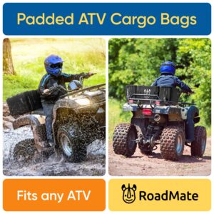 Rhino RoadMate Multi-Piece ATV Bag | Padded Reinforced ATV Storage Boxes | ATV Accessories Fitting Any ATV | ATV Storage and ATV Rear Seat | 3 ATV Bags 18x9x10.2 inches Each | Four Wheeler Accessories