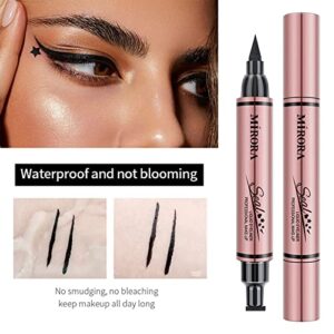 Eyeliner Stamp - Winged Eyeliner Stamp for All Eye Shapes, Easy Cat Eye Stencil Makeup Tool, SmudgeProof & Waterproof Liquid Eye liner Pen, Winged Stamp (10MM, Black)