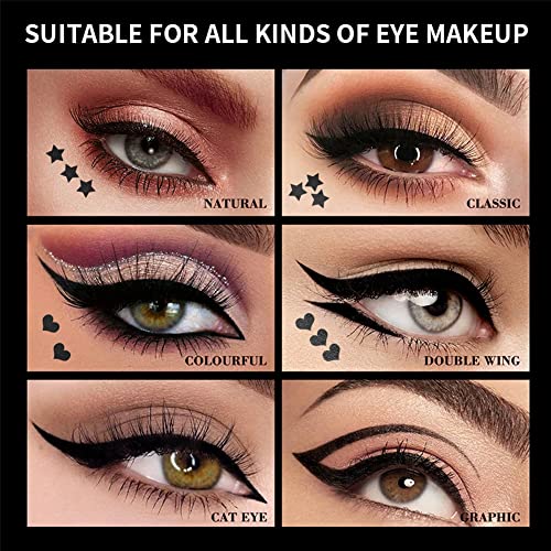 Eyeliner Stamp - Winged Eyeliner Stamp for All Eye Shapes, Easy Cat Eye Stencil Makeup Tool, SmudgeProof & Waterproof Liquid Eye liner Pen, Winged Stamp (10MM, Black)