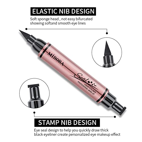 Eyeliner Stamp - Winged Eyeliner Stamp for All Eye Shapes, Easy Cat Eye Stencil Makeup Tool, SmudgeProof & Waterproof Liquid Eye liner Pen, Winged Stamp (10MM, Black)