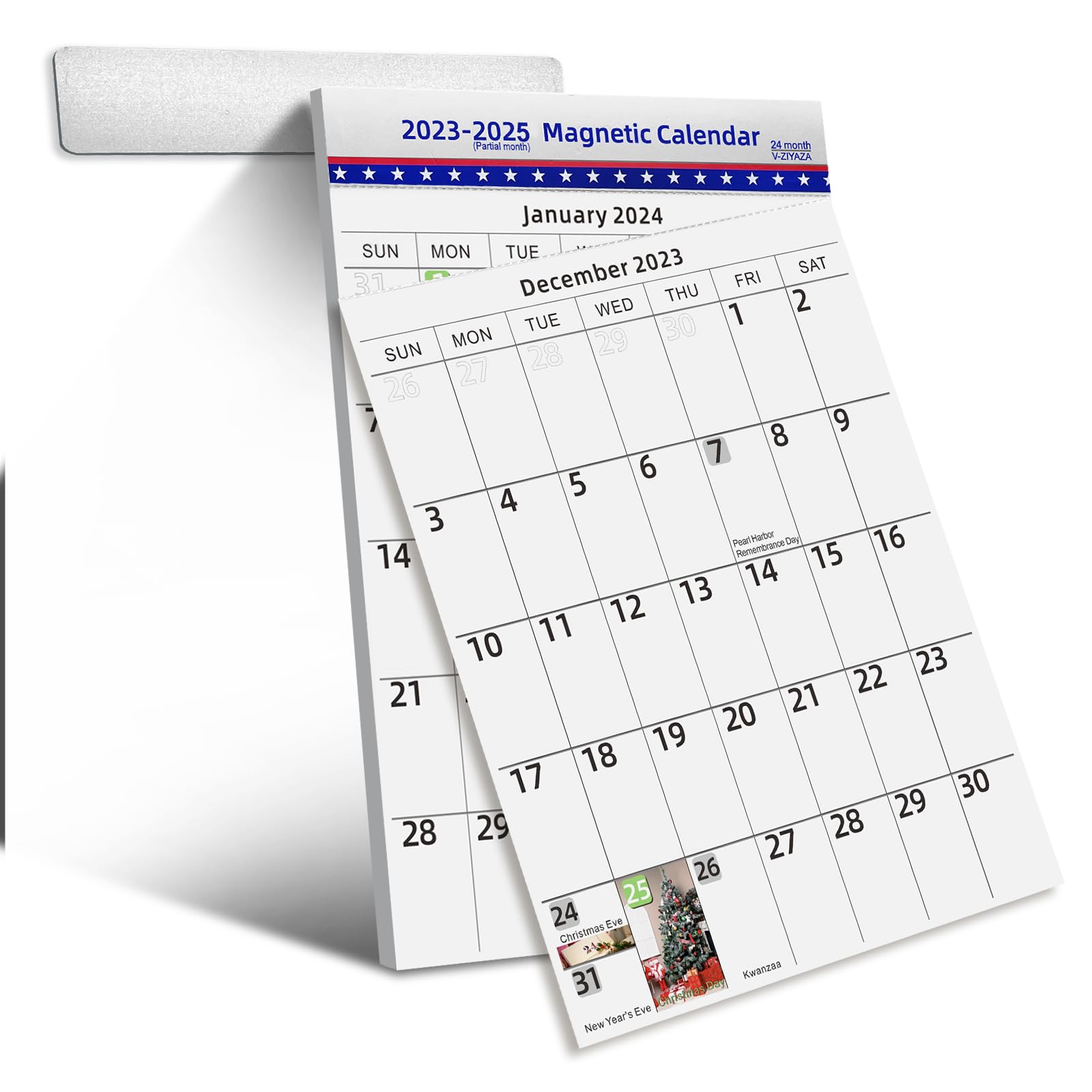 V-ZIYAZA 2024 Calendar Magnetic Fridge Calendar 2023-2024 Monthly Planner 2 years & 24 months Long service life make your family office classroom or dormitory lively 8.25X11.5 inch