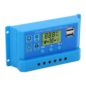 solar charge controller, 12v 24v mppt solar panel charge controller parameter 2 usb lcd display for rvs (10a)