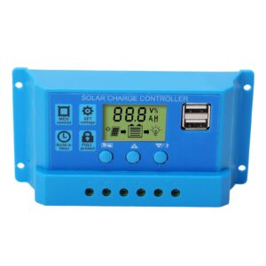 Solar Charge Controller, 12V 24V MPPT Solar Panel Charge Controller Parameter 2 USB LCD Display for RVs (10A)