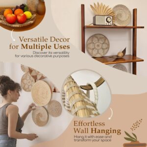 Botaniclair Boho Wall Basket Decor - Set of 7 Handcrafted Woven Hanging Art