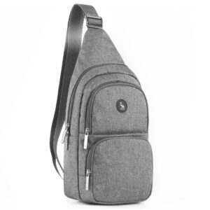 oiwas small sling bag for men, crossbody backpack for men sling backpack shoulder bags travel lightweight hiking daypack women grey