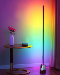 fitop corner floor lamp, smart rgb led corner lamp with app, 16 million colors & 72+ scene diy mode, music sync, timer setting，voice control, ideal for living room, bedroom, gaming room