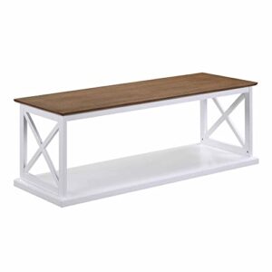 convenience concepts coventry coffee table with shelf, driftwood/white