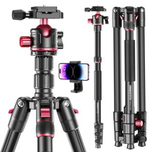 cambofoto 78"-dslr-camera-tripod, ball head professional aluminum slr photography tripod & monopod with carry bag compatible with canon nikon binoculars laser telescope (weight 3.55 lbs, 33 lbs load)