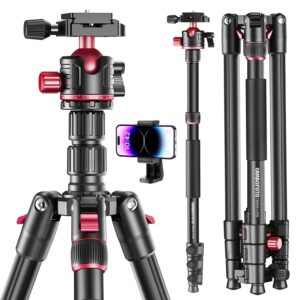 CAMBOFOTO 78"-DSLR-Camera-Tripod, Ball Head Professional Aluminum SLR Photography Tripod & Monopod with Carry Bag Compatible with Canon Nikon Binoculars Laser Telescope (Weight 3.55 Lbs, 33 Lbs Load)