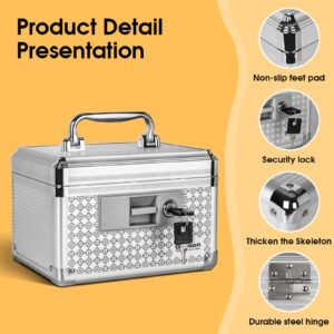 Medicine Lock Box,Storage Lock Box Lockable Dorm Storage Trunk with Key Lock - Briefcase, 【Extra Small】9.84 * 6.18 * 6.18 Medicine Lock Box, Lock Boxes for Personal Items