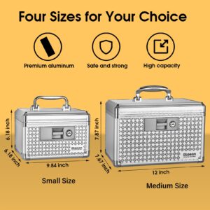 Medicine Lock Box,Storage Lock Box Lockable Dorm Storage Trunk with Key Lock - Briefcase, 【Extra Small】9.84 * 6.18 * 6.18 Medicine Lock Box, Lock Boxes for Personal Items