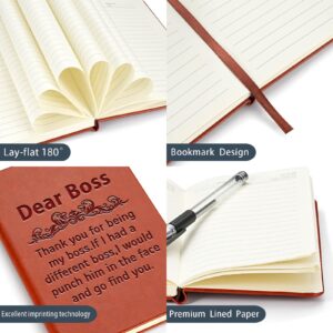 johsbyd boss appreciation gift leather notebook mentor travel writing notebook amazing leader journal notebook mentor leader farewell gifts for boss leader mentor coworker (thank you for being)