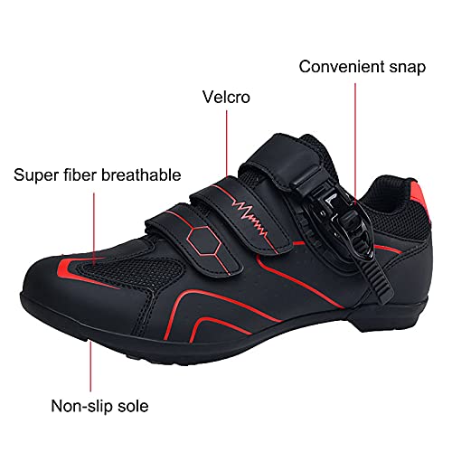 AOIROE Cycling Mountain Bike Breathable and Non-Slip Fiber Shoes Carbon Shoes Road Women's Shoes Womens Shoes (Silver, 8.5)