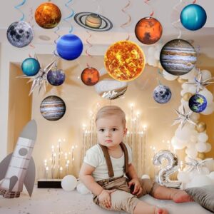 20PCS Space Solar System Theme Hanging Swirls Decorations, Outer Space Party Supplies Ceiling Hanging Swirls for Birthday Baby Shower Party Decorations