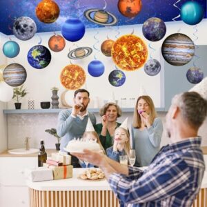 20PCS Space Solar System Theme Hanging Swirls Decorations, Outer Space Party Supplies Ceiling Hanging Swirls for Birthday Baby Shower Party Decorations