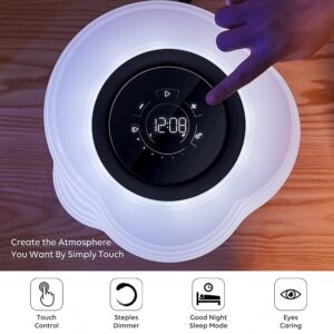 AMPULLA Cloud of Light Smart Bedside Lamp Table Lamp with Wireless Charge and Bluetooth Speaker RGB Dimmable Nightstand Lamp for Bedroom