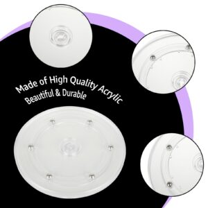 WOPPLXY 4Pcs 6 Inch Lazy Susan Turntable Acrylic Ball Bearing Rotating Tray, Rotating Swivel Base Clear Acrylic Plates for Kitchen Countertop, Pantry, Cabinet, Spices, Makeup(360˚ Rotation)