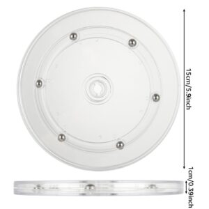 WOPPLXY 4Pcs 6 Inch Lazy Susan Turntable Acrylic Ball Bearing Rotating Tray, Rotating Swivel Base Clear Acrylic Plates for Kitchen Countertop, Pantry, Cabinet, Spices, Makeup(360˚ Rotation)