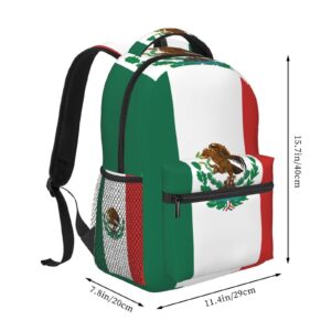 Qurdtt Mexico Flag Backpack Patriotic Mexican Backpack Casual Travel Laptop Daypack for Men Women