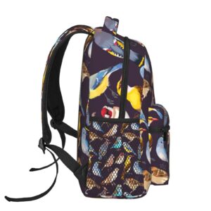 Qurdtt Funny Bird Pattern Backpack Big Capacity Backpack Lightweight Casual Travel Laptop Daypack for Men Women