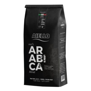 aiello caffe italian espresso coffee beans 2.2 lb bag arabica whole bean coffee blend freshly roasted and blended in southern italy