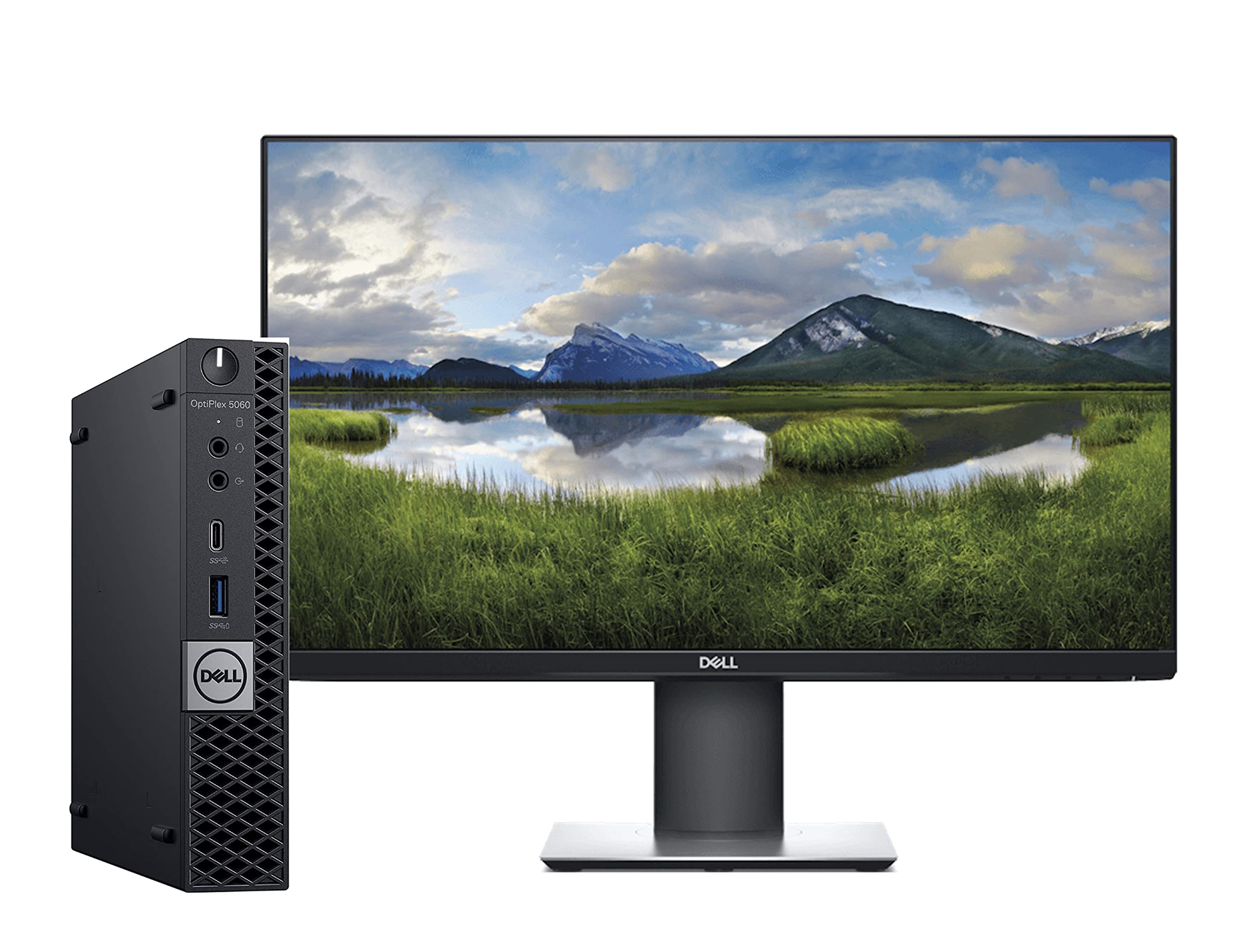 Dell OptiPlex 5060 Micro Intel Core i5-8500T 2.1GHz, 32GB RAM, 256GB SSD, Windows 11 Pro 64bit 24" LCD (Renewed)