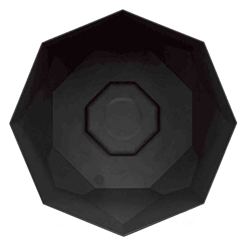 Bloem Tuxton Modern Hexagon Small Planter: 10" - Black - Matte Finish, Durable Resin, Modern Design, Optional Drainage Holes, for Indoor and Outdoor Use, Gardening, 2.7 Gallon Capacity