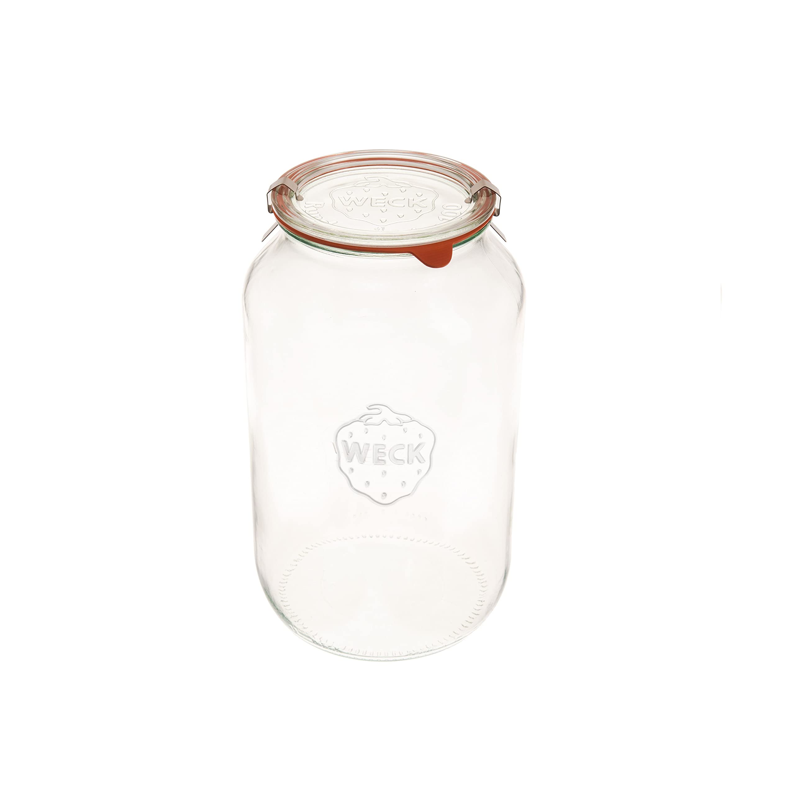 Weck Jars 776 101.4 fl. oz Wide-Mouth Barrel Jar | Large Glass Jar Storage for Food, Sugar, Flour | Safely Store Your Food with an Air-Tight Seal and Lid | Made in Germany, Rust-Proof & BPA-Free