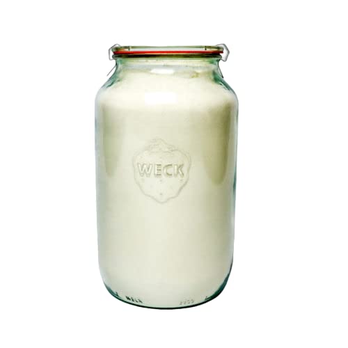 Weck Jars 776 101.4 fl. oz Wide-Mouth Barrel Jar | Large Glass Jar Storage for Food, Sugar, Flour | Safely Store Your Food with an Air-Tight Seal and Lid | Made in Germany, Rust-Proof & BPA-Free