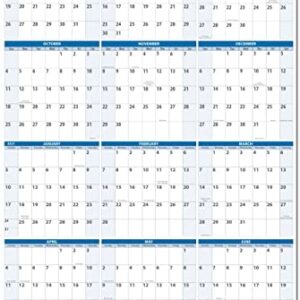 PlanetSafe Calendars Vertical Sky Blue July 2023 to June 2024 Fiscal/Academic Year 12 Month Wall Calendar 36 x 24- Large Dry & Wet Erasable with Next Year Planner -Great for Office & Projects