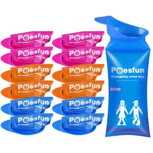 peesfun disposable urinal bag, 2024 upgraded 900ml emergency urine bag, pee bags for travel, urinals portable for car, universal urinal bag for men, women and children, essential for outdoor travel