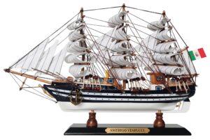 sailingstory wooden model ship amerigo vespucci 1/300 scale replica ship model sailboat decor