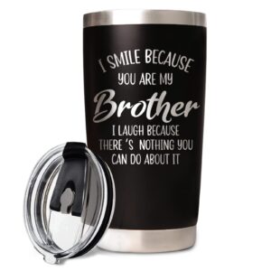 benecharm gifts for brother - brother gifts from sister - christmas birthday fathers day gift for brother - brother tumbler coffee cup