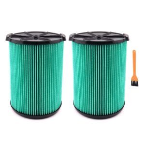 2 pack vf6000 filter for ridgid 5-20 gallon wet dry vacuums, 5-layer pleated fit for husky 6-9 gallon vacs, wd5500 wd0671 wd6425 wd7000 wd1280 wd1851 wd1680 wd1956 rv2400a 1400rv rv2600b