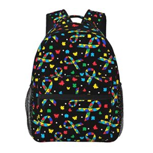 qurdtt autism awareness backpack high capacity laptop backpack travel hiking camping daypack for men women