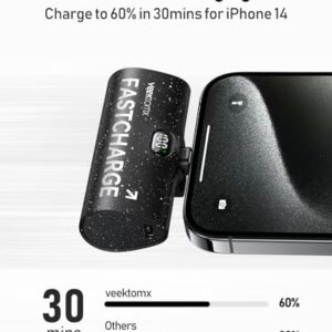 VEEKTOMX Small Portable Charger for iPhone, Fast Charging Power Bank Mini 5000mAh PD Battery Pack Compatible with iPhone 14/14 plus/14 Pro Max/13/13Pro Max/12/12Mini/11/XR/XS/X/8/7 Travel Essentials