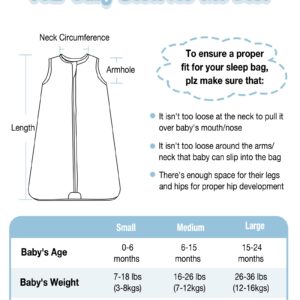 TOTBASIC Baby Sleep Sack 2-Pack, Light & Soft Unisex-Baby Wearable Blanket, 2-Way Safe Zippers Sleepsack for Babies 0-3-6-12-18-24 Months 0.5 TOG