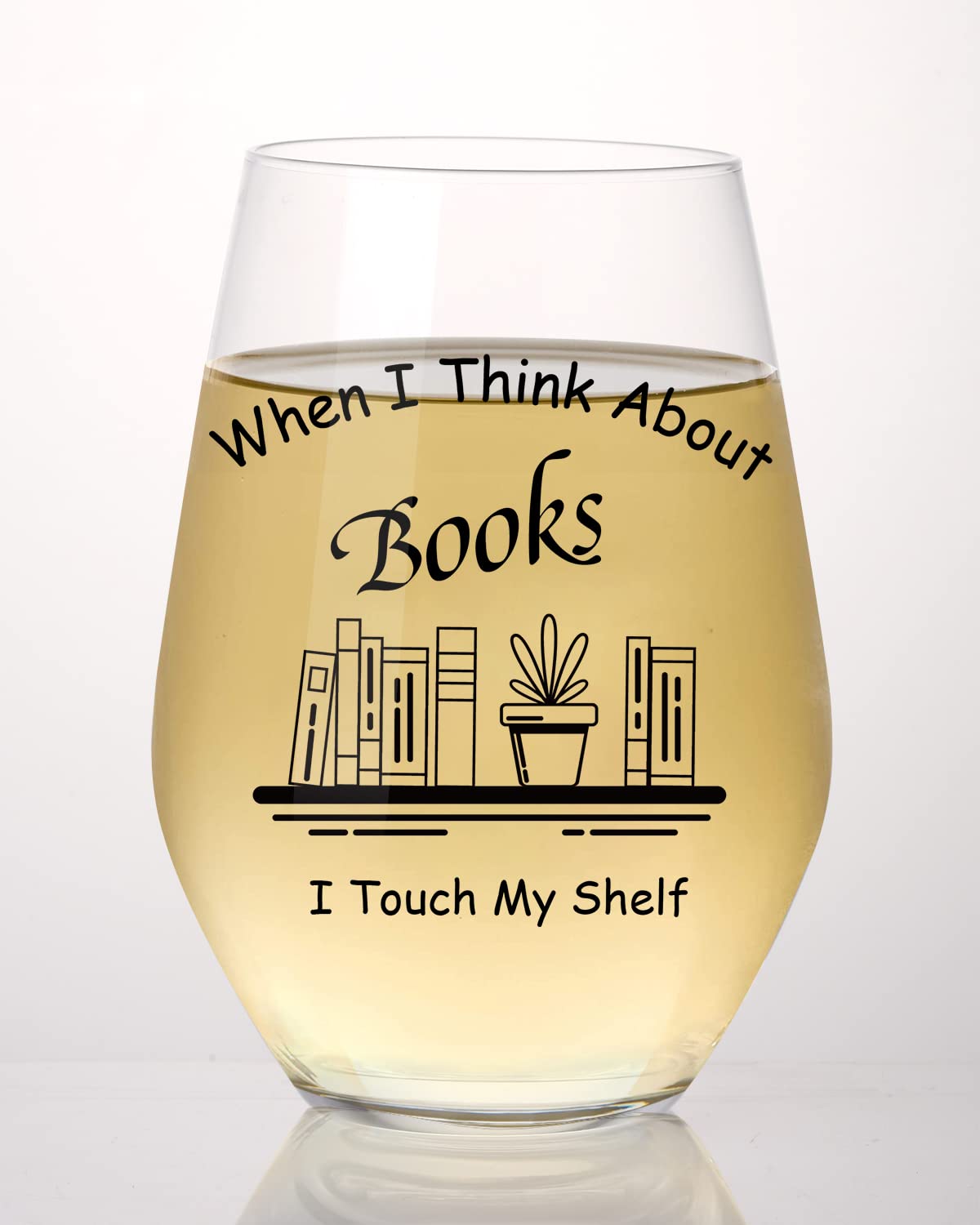 Physkoa Gifts for book lovers,Funny Book Club Stemless Wine Glass Gifts for Reader Lovers, Librarian,Teacher, Nerd Gift Idea, Inspirational Birthday Gifts for Friends-Large 18.5 oz